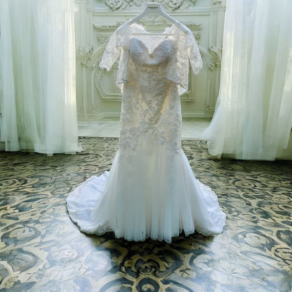 Size 12 Elegant White Lace Wedding Dress Pronovias Atelier